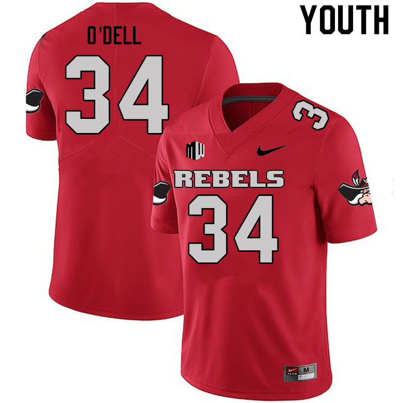 Youth #34 Tyray O'Dell UNLV Rebels College Football Jerseys Sale-Scarlet